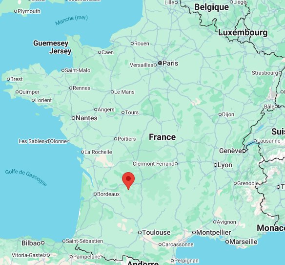 Carte de France situant le Sphere Studio en Dordogne